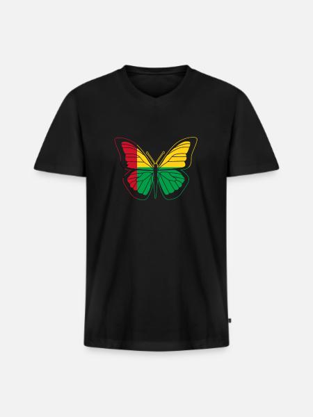 Guinea Bissau - Men's Premium Organic T-shirt with V-neck - black