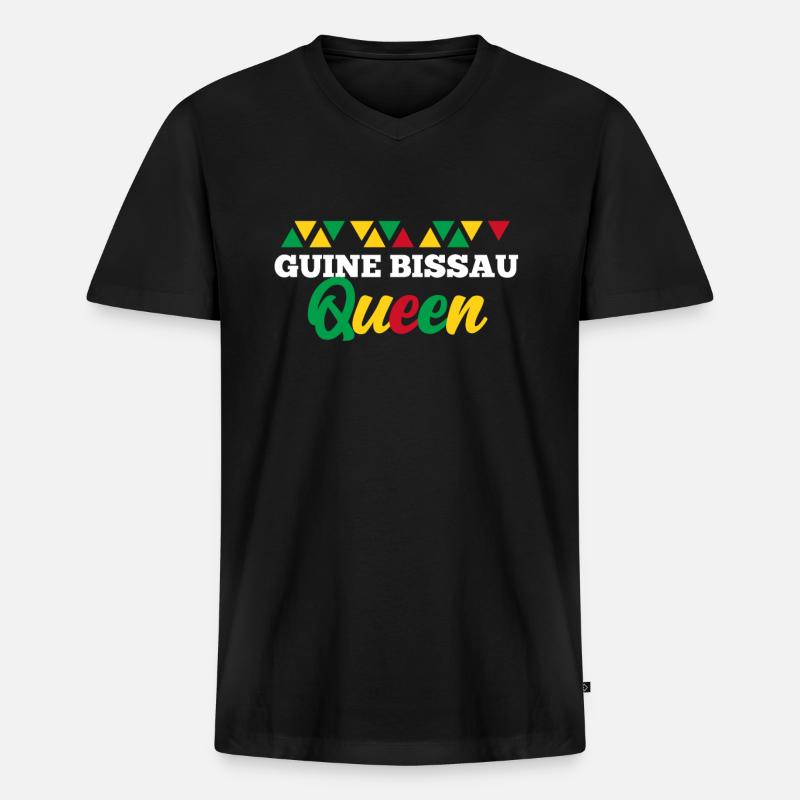 Guinea Bissau - Männer Premium Bio T-Shirt mit V-Ausschnitt - Schwarz