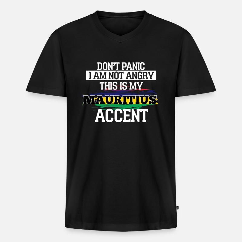 Mauritius - Männer Premium Bio T-Shirt mit V-Ausschnitt - Schwarz