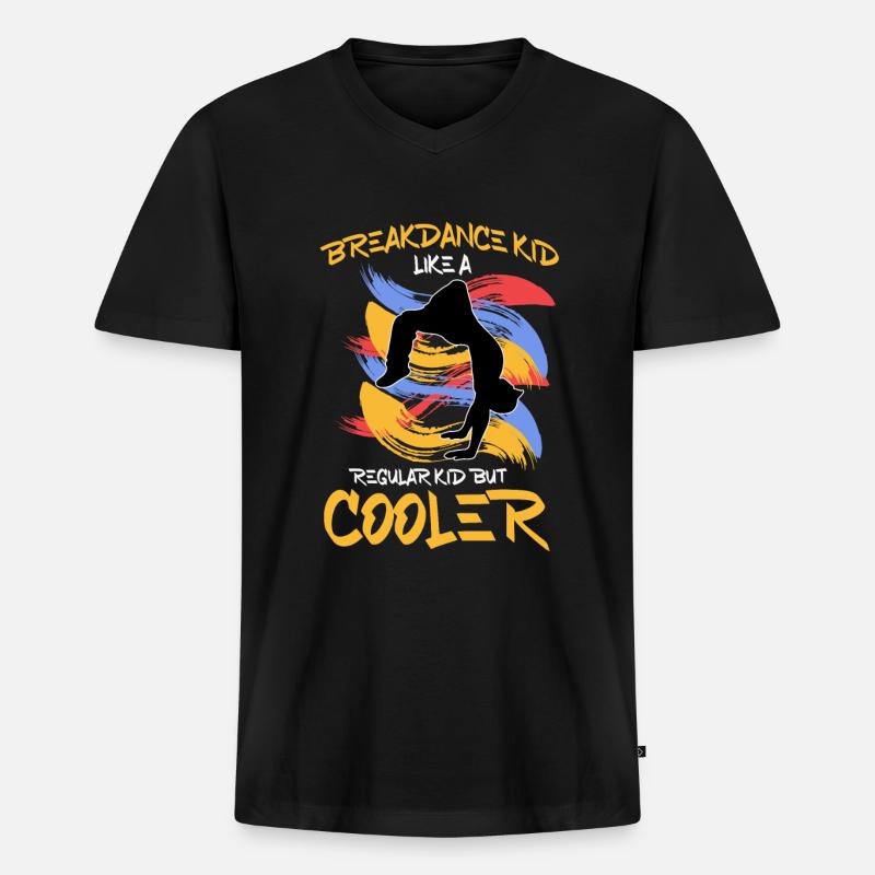 Breakdancing - Männer Premium Bio T-Shirt mit V-Ausschnitt - Schwarz