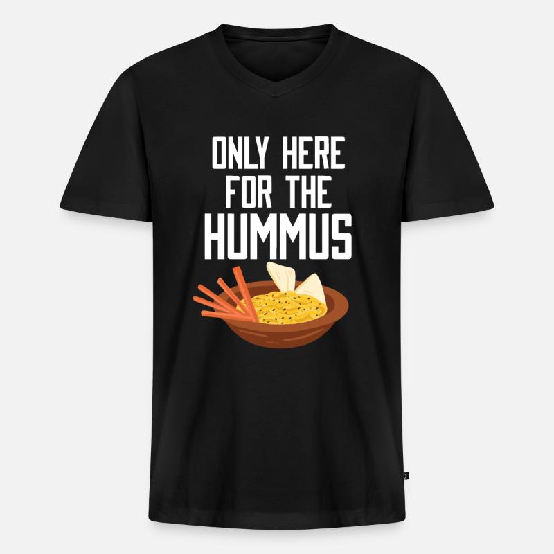 Hummus - Männer Premium Bio T-Shirt mit V-Ausschnitt - Schwarz