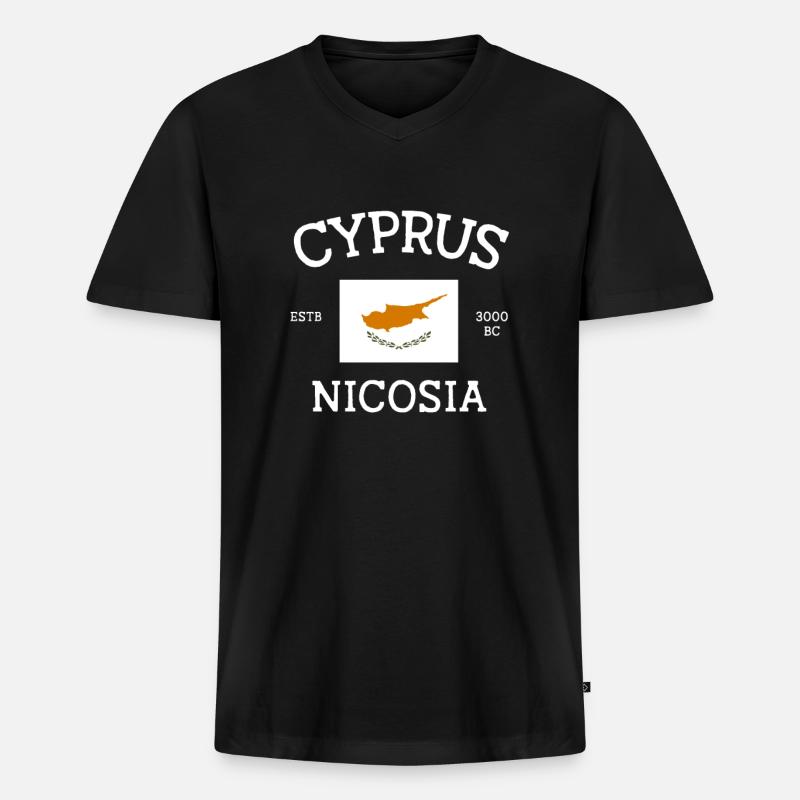 Zypern - Männer Premium Bio T-Shirt mit V-Ausschnitt - Schwarz