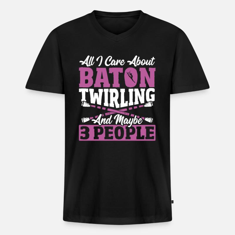 Baton Twirling Baton Twirler Geschenk - Männer Premium Bio T-Shirt mit V-Ausschnitt - Schwarz