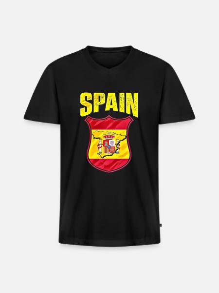 Spain - Men's Premium Organic T-shirt with V-neck - black