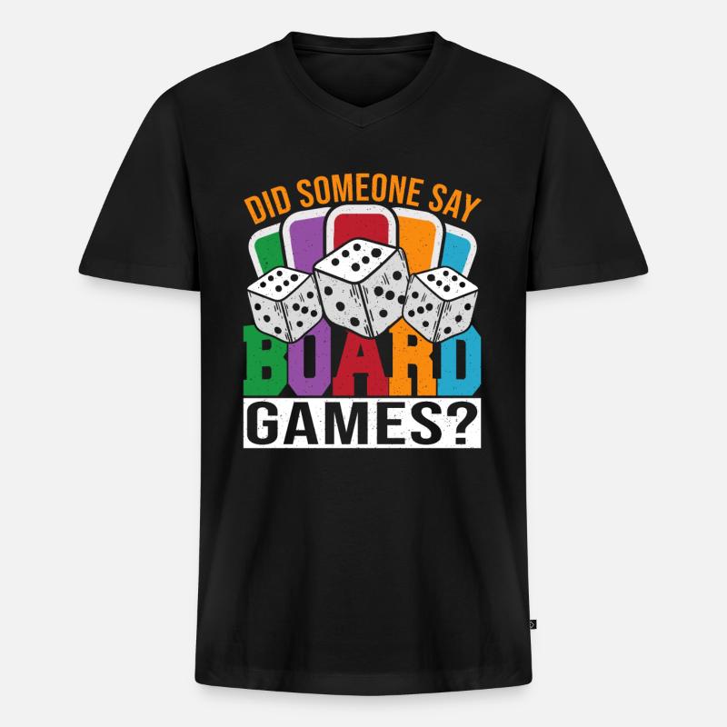 Brettspiele Spielbrett Geschenk - Männer Premium Bio T-Shirt mit V-Ausschnitt - Schwarz