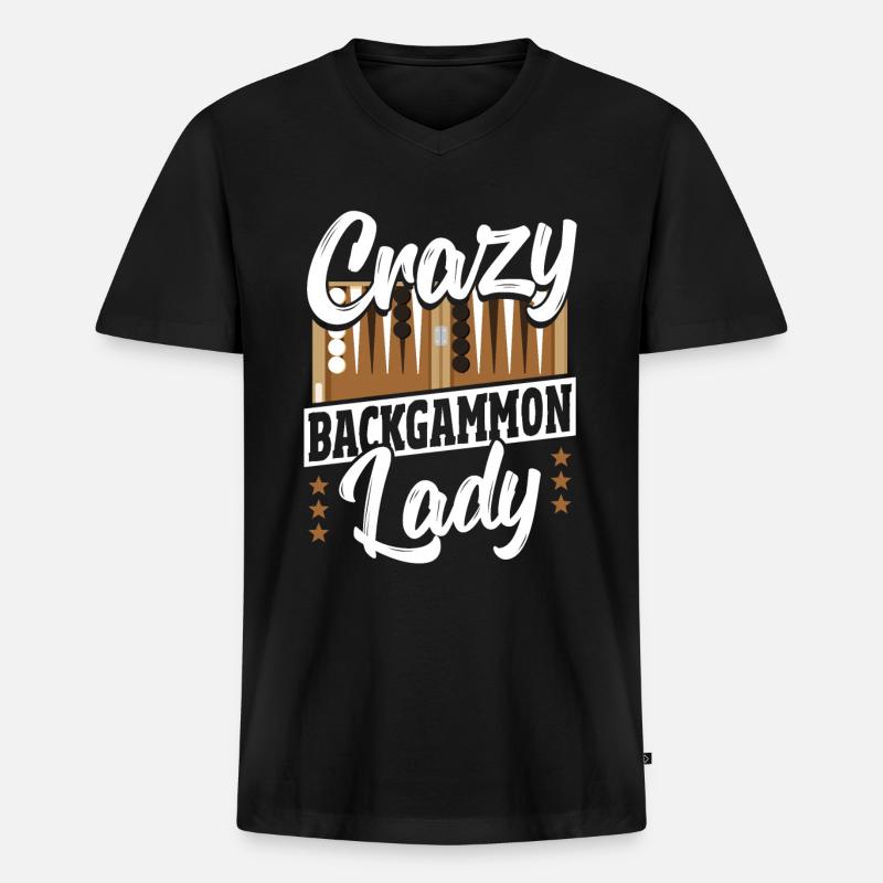 Backgammon - Männer Premium Bio T-Shirt mit V-Ausschnitt - Schwarz