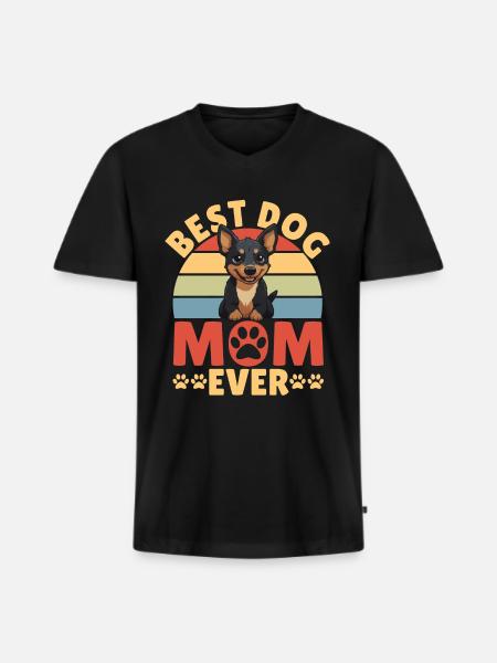 Kelpie Dog Gift - Men's Premium Organic T-shirt with V-neck - black