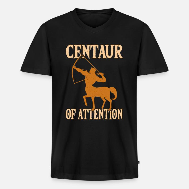 Phoenix Centaur Gift - Men's Premium Organic T-shirt with V-neck - black