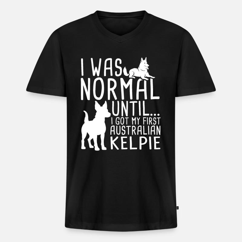 Kelpie-Hund-Geschenk - Männer Premium Bio T-Shirt mit V-Ausschnitt - Schwarz
