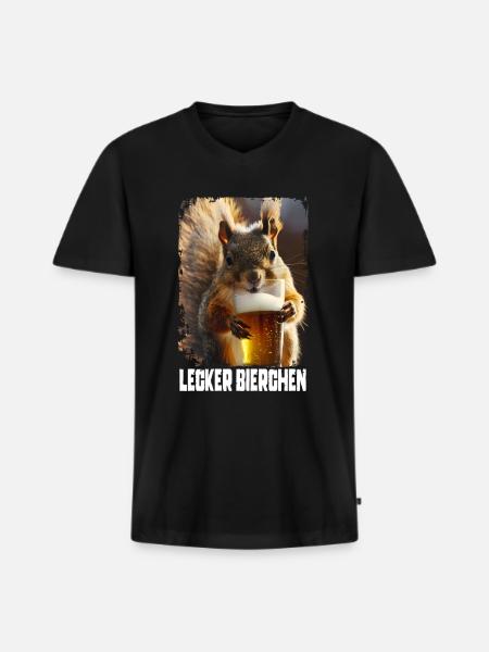 Yummy Beer Squirrel - Men's Premium Organic T-shirt with V-neck - black
