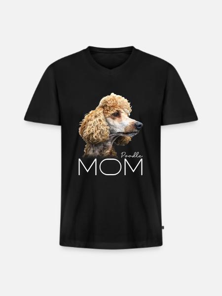 Pudel Pudel Mamma - Ekologisk premium-T-shirt med V-ringning herr - svart