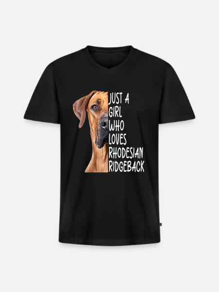 Ridgeback Rhodesian Geschenk - Männer Premium Bio T-Shirt mit V-Ausschnitt - Schwarz