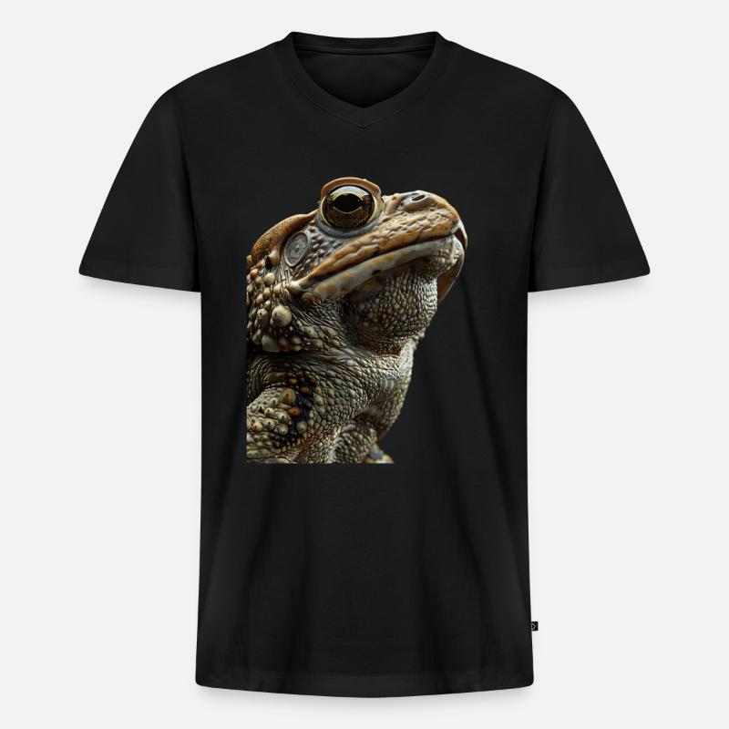 Kröte - Männer Premium Bio T-Shirt mit V-Ausschnitt - Schwarz