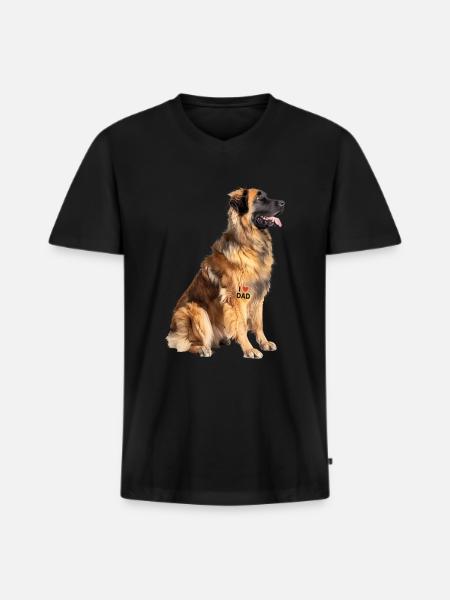 Leonberger Dad Papa - Men's Premium Organic T-shirt with V-neck - black