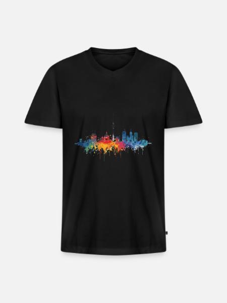 Vreden - T-shirt encolure en V Premium bio Homme - noir