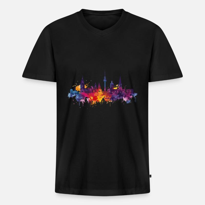 Castrop-Rauxel - Männer Premium Bio T-Shirt mit V-Ausschnitt - Schwarz