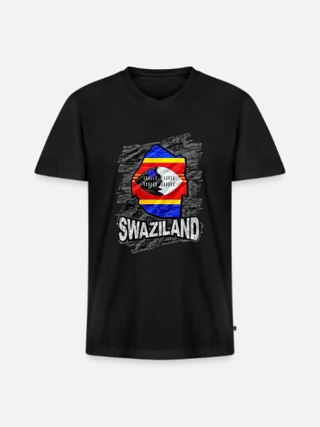 Swaziland - T-shirt encolure en V Premium bio Homme - noir