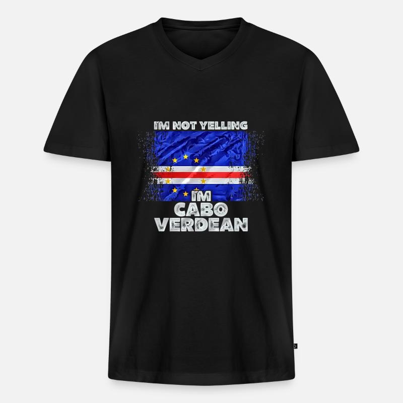 Cap Verde - Männer Premium Bio T-Shirt mit V-Ausschnitt - Schwarz
