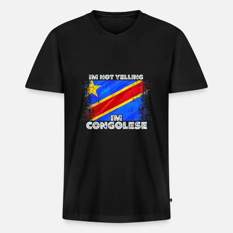 Kongo - Männer Premium Bio T-Shirt mit V-Ausschnitt - Schwarz