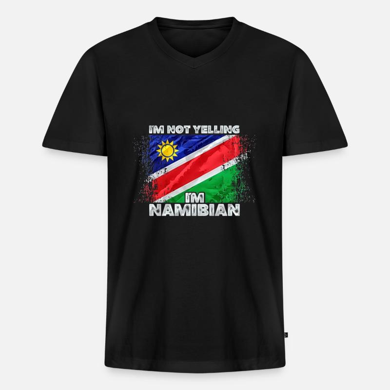 Namibia - Männer Premium Bio T-Shirt mit V-Ausschnitt - Schwarz