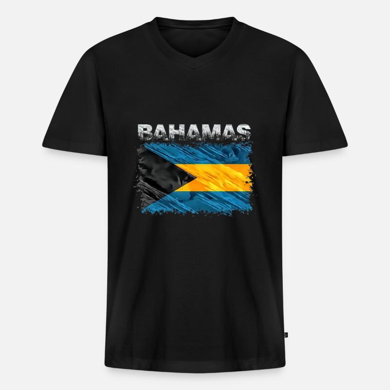 Bahamas - Männer Premium Bio T-Shirt mit V-Ausschnitt - Schwarz