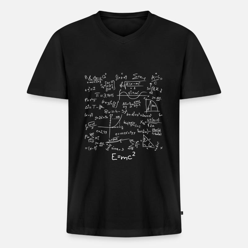 Mathematik Formeln E=mc2 - Männer Premium Bio T-Shirt mit V-Ausschnitt - Schwarz