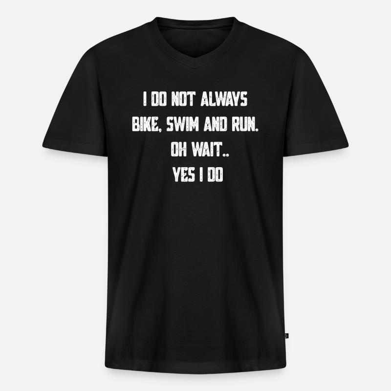 Triathlet - Männer Premium Bio T-Shirt mit V-Ausschnitt - Schwarz