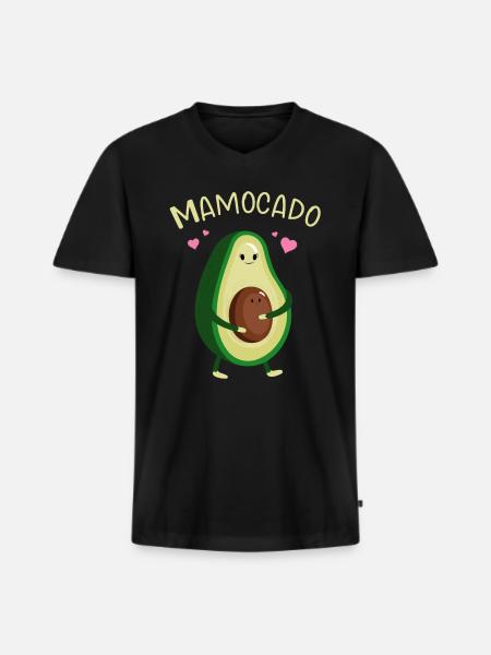 Avocado Mama Mamocado - Men's Premium Organic T-shirt with V-neck - black