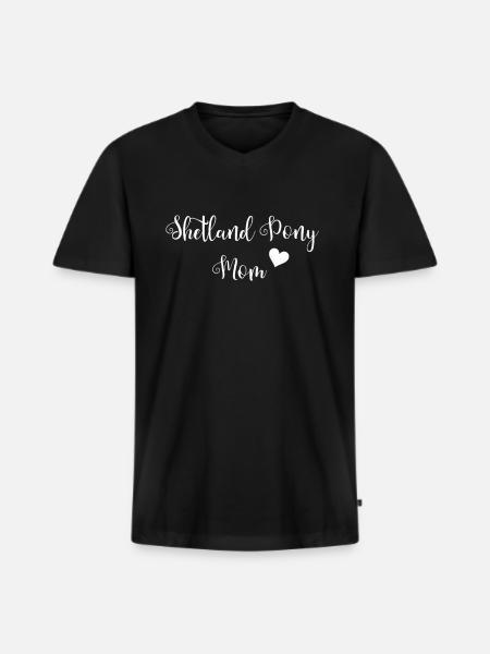 Shetland Pony - Männer Premium Bio T-Shirt mit V-Ausschnitt - Schwarz