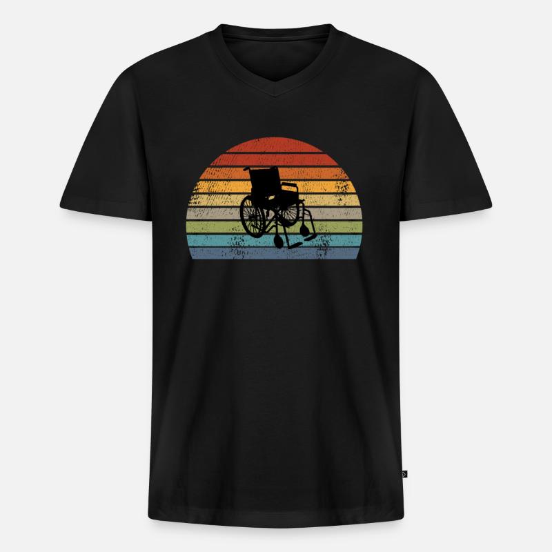 Rollstuhl - Männer Premium Bio T-Shirt mit V-Ausschnitt - Schwarz