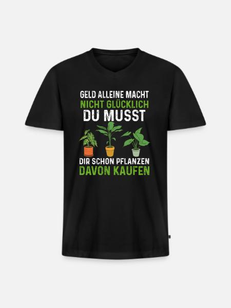 Gärtner - Männer Premium Bio T-Shirt mit V-Ausschnitt - Schwarz