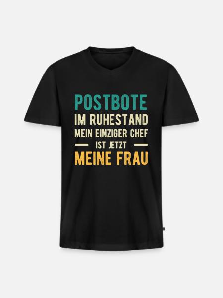Postbote Spruch Verheiratet - Männer Premium Bio T-Shirt mit V-Ausschnitt - Schwarz