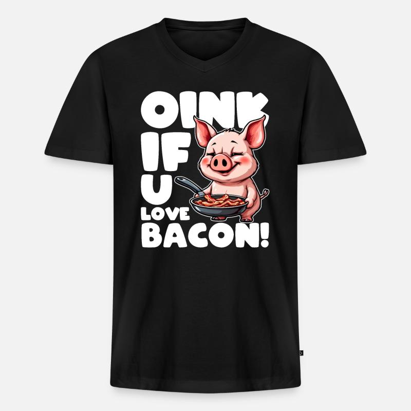 OINK, WENN SIE SPECK LIEBEN - Männer Premium Bio T-Shirt mit V-Ausschnitt - Schwarz