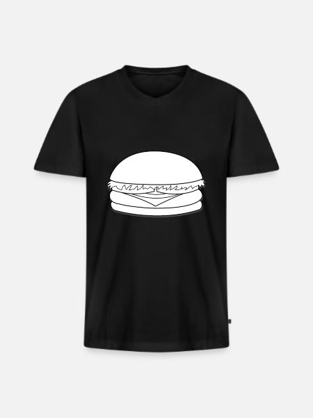 burger - Men's Premium Organic T-shirt with V-neck - black