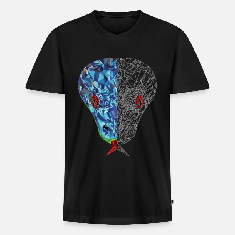 Schlange Polygon - Männer Premium Bio T-Shirt mit V-Ausschnitt - Schwarz