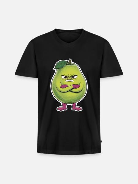 Guave - Männer Premium Bio T-Shirt mit V-Ausschnitt - Schwarz