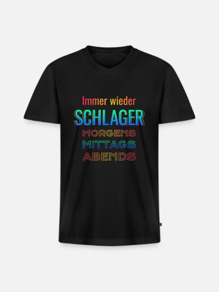 Again and again Schlager - Men's Premium Organic T-shirt with V-neck - black