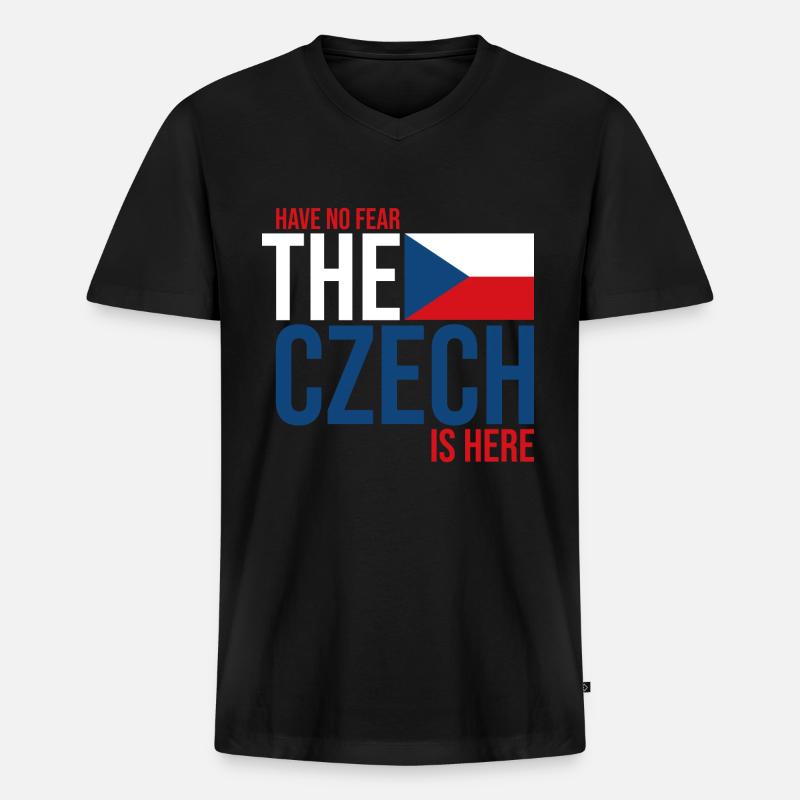 Tschechien Tscheche - Männer Premium Bio T-Shirt mit V-Ausschnitt - Schwarz