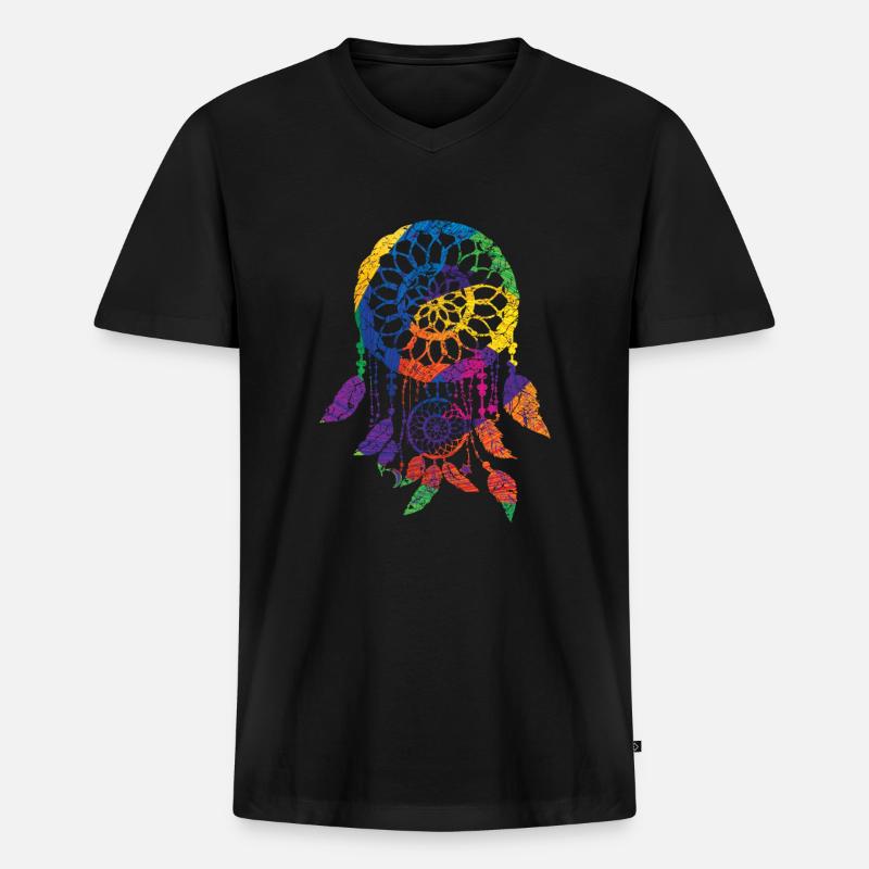 Traumfänger - Männer Premium Bio T-Shirt mit V-Ausschnitt - Schwarz