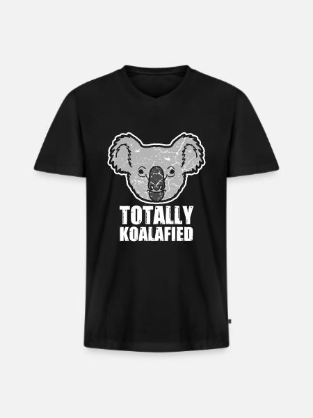 Koala Funny Australia - Men's Premium Organic T-shirt with V-neck - black