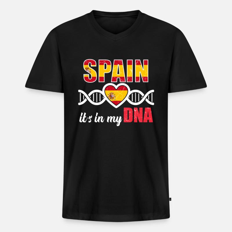 Spanien Spanier - Männer Premium Bio T-Shirt mit V-Ausschnitt - Schwarz