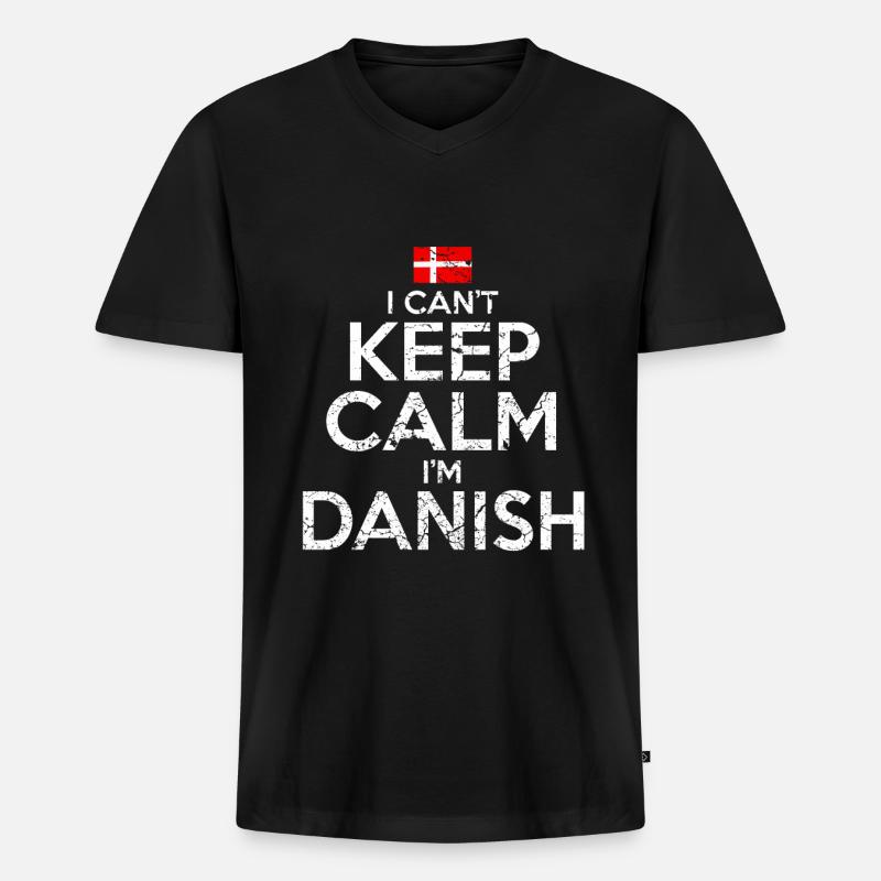 Dänisch Dänemark - Männer Premium Bio T-Shirt mit V-Ausschnitt - Schwarz