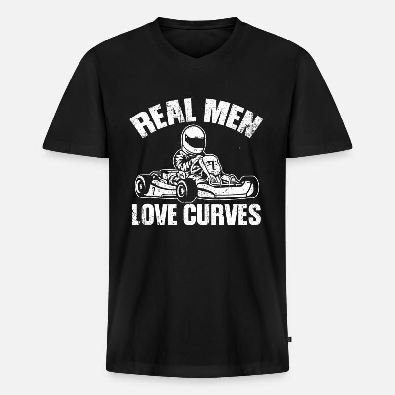 Gokart - Männer Premium Bio T-Shirt mit V-Ausschnitt - Schwarz
