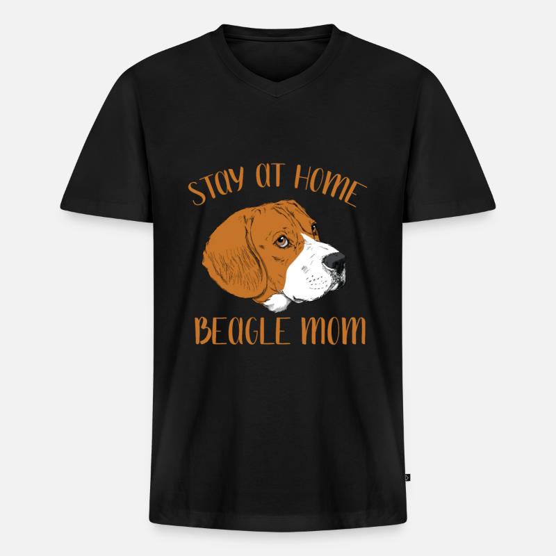 Beagle Dog - Männer Premium Bio T-Shirt mit V-Ausschnitt - Schwarz