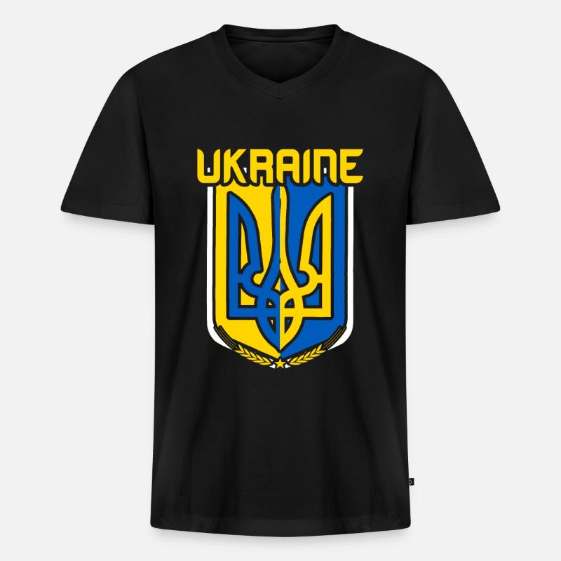 Ukraine - Männer Premium Bio T-Shirt mit V-Ausschnitt - Schwarz