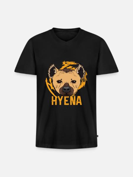 Hyena | Savannah | predators - Men's Premium Organic T-shirt with V-neck - black
