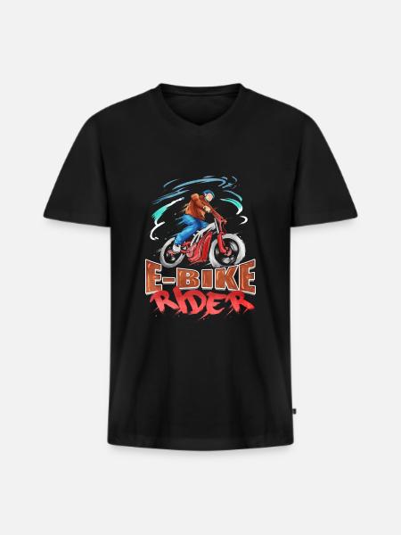 E-bike E-biker Ebike - Männer Premium Bio T-Shirt mit V-Ausschnitt - Schwarz