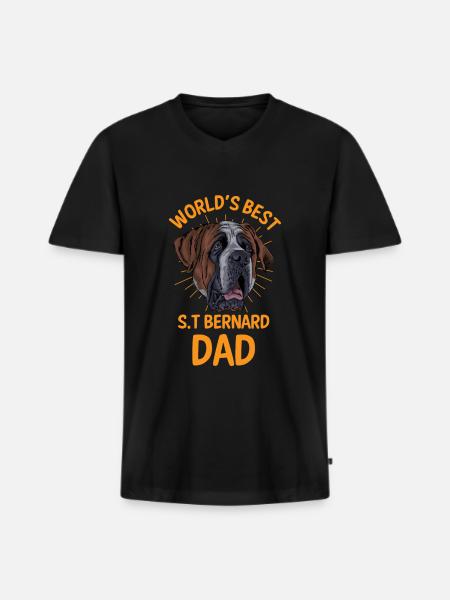 Hund Pfote Lustig - Männer Premium Bio T-Shirt mit V-Ausschnitt - Schwarz
