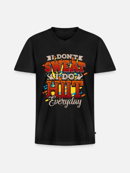 Hiit Intervalltraining - Männer Premium Bio T-Shirt mit V-Ausschnitt - Schwarz