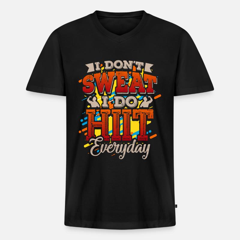 Hiit Intervalltraining - Männer Premium Bio T-Shirt mit V-Ausschnitt - Schwarz